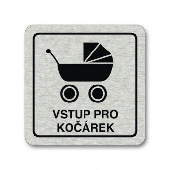 Kokardy.cz ® Piktogram vstup pro kočárek stříbro