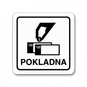 Kokardy.cz ® Piktogram pokladna samolepka