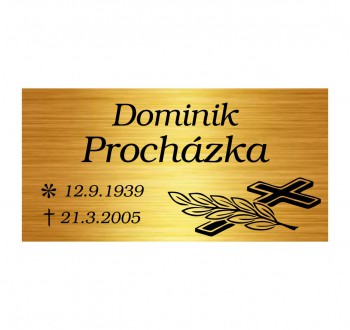 Kokardy.cz ® Smuteční cedulka na urnu plast zlato