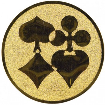 Kokardy.cz ® Emblém pokerové karty zlato 25 mm