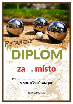 Kokardy.cz ® Diplom pétanque D50