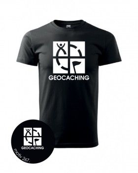 Kokardy.cz ® Tričko Geocaching 267 černé - XS pánské