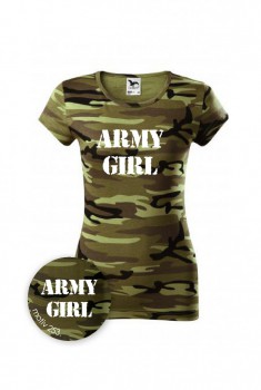 Kokardy.cz ® Tričko Army Girl Camouflage Green 253 - XS dámské